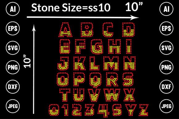 Alphabet Rhinestone Design for T-Shirt Graphics