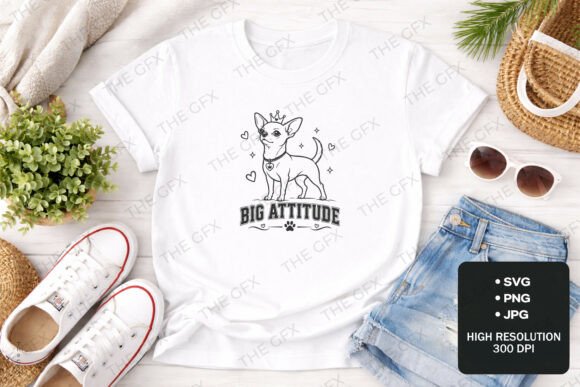 Big Attitude Chihuahua Graphics for T-Shirt Designs