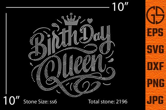 Birthday Queen Rhinestone Design Graphics