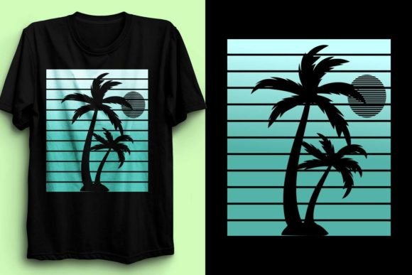 California T-Shirt Design with Palm Tree