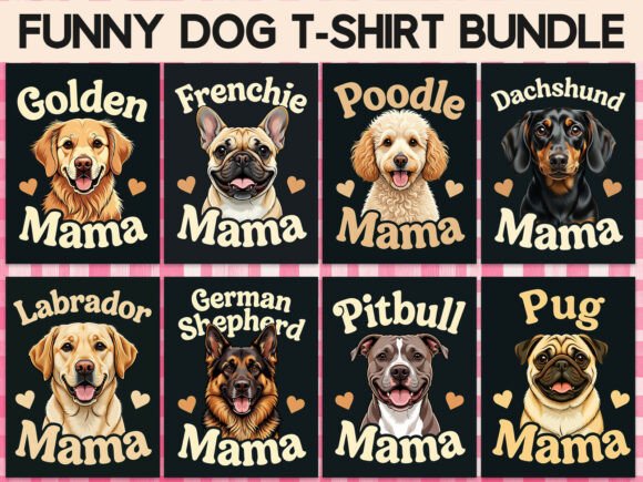 Cute Dog Mom PNG Design Bundle