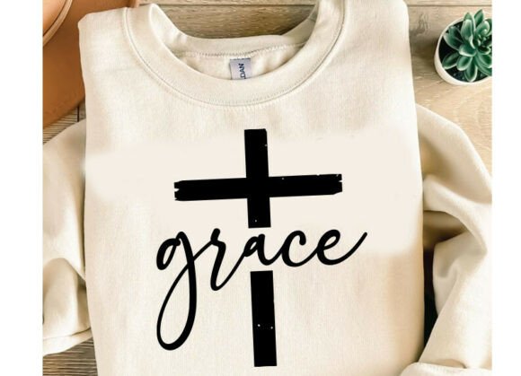 Elegant Grace Christian PNG Cross Design Graphics