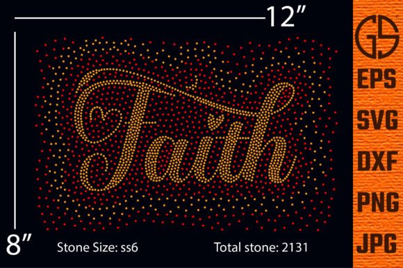 Faith Rhinestone Template Design: Graphics for T-Shirt Designs