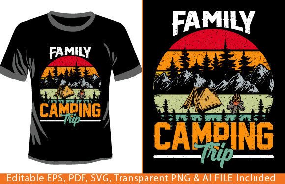 Family Camping Trip T-Shirt Design Graphics