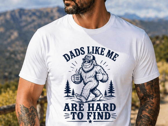 Funny Bigfoot Dad Shirt Design Graphics