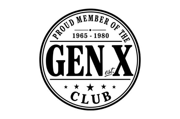 Gen X Club Vintage Badge Design Graphics