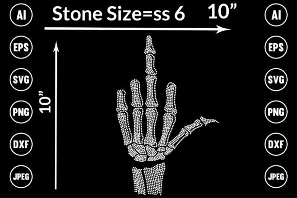 Hand, Skull Rhinestone Templates Design