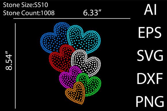 Love Rhinestone Templates Design: Graphics for T-Shirt Designs