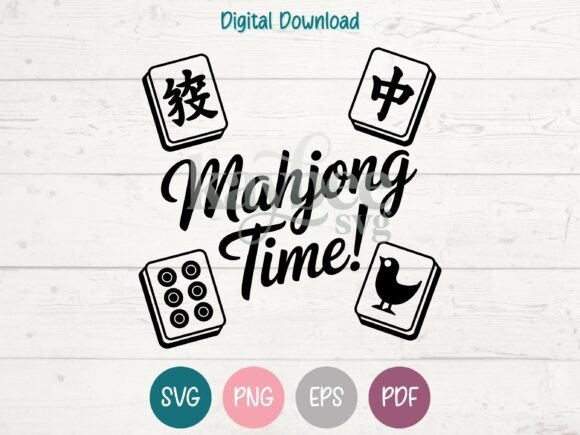 Mahjong Time SVG PNG EPS PDF Design
