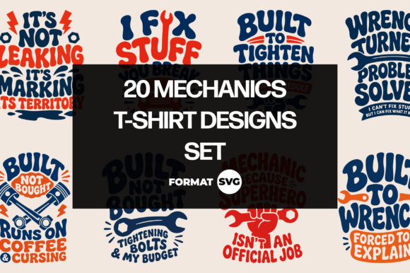 Mechanic SVG Bundle: Graphics & T-Shirt Designs