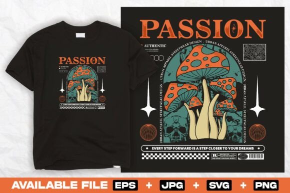 Mushroom Y2k Urban Streetwear Design Graphics