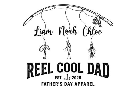 Reel Cool Dad Fishing SVG Design