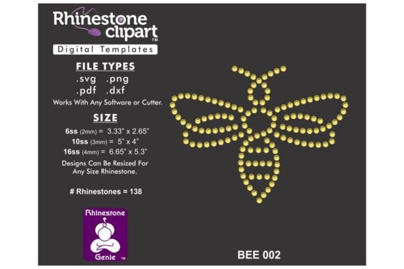 Rhinestone Template Design BEE 002: Graphics for T-Shirt Designs