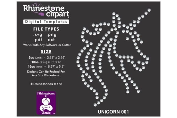 Rhinestone Template Design UNICORN 001
