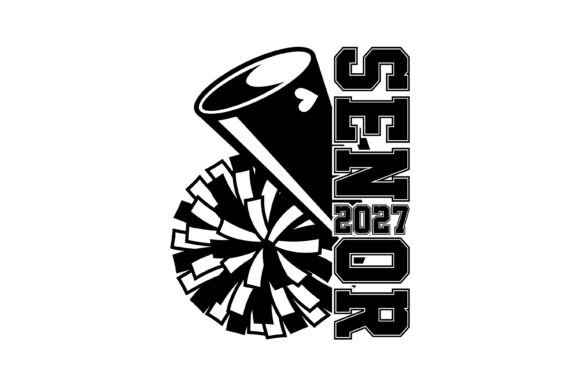 Senior 2027 Cheer Megaphone Design Graphics