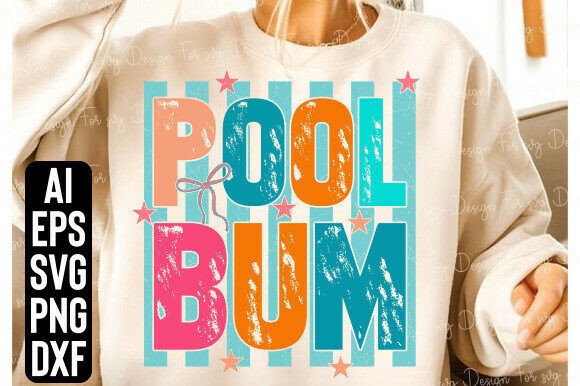Trendy Summer Design Preppy Pool Bum PNG