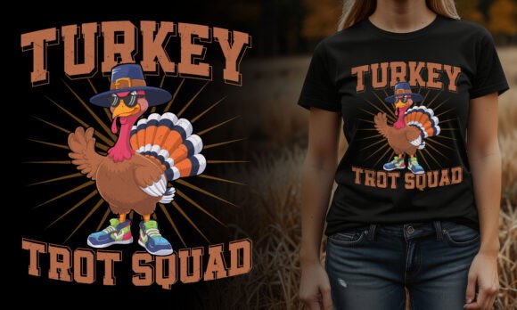 Turkey Trot Squad Graphics Design Vector