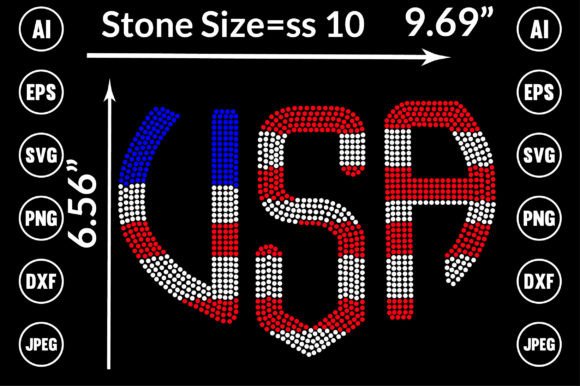 USA Rhinestone Templates Design