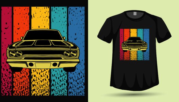 Vintage Car Tshirt Design Graphics