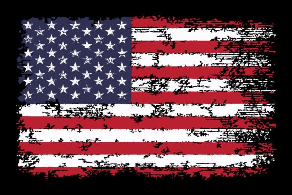 Vintage USA Distressed Flag Design Graphics